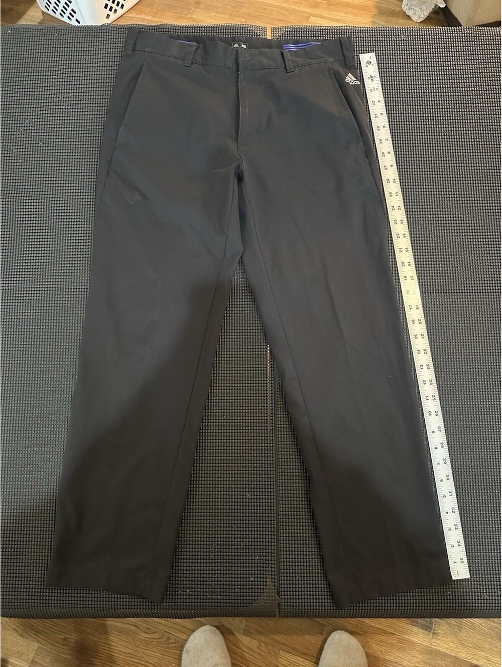 Adidas Golf Pants Mens 32x30 Black Climalite Performance Flat Front Stretch